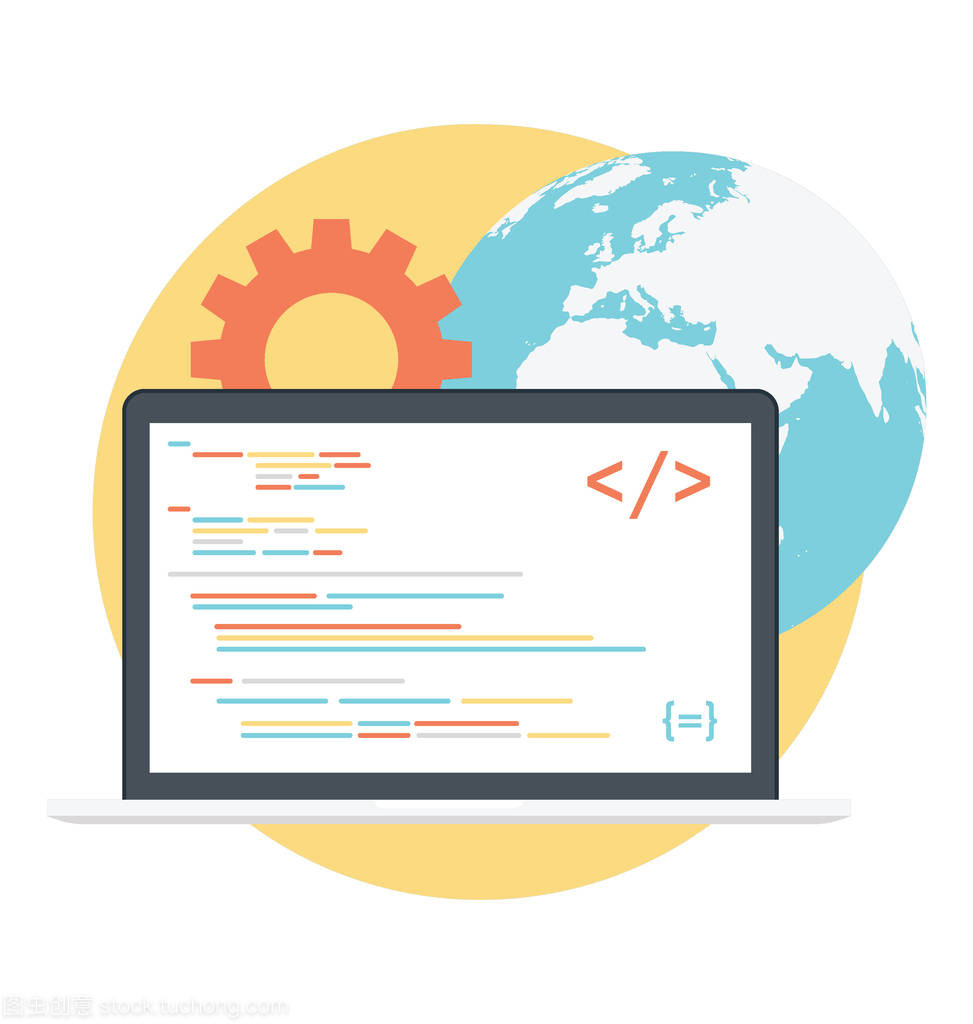 编程与编码, 网站开发平面设计插图